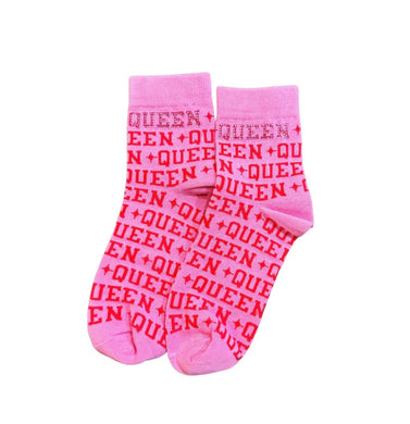 QOS Queen of Sparkles Pink Queen Socks