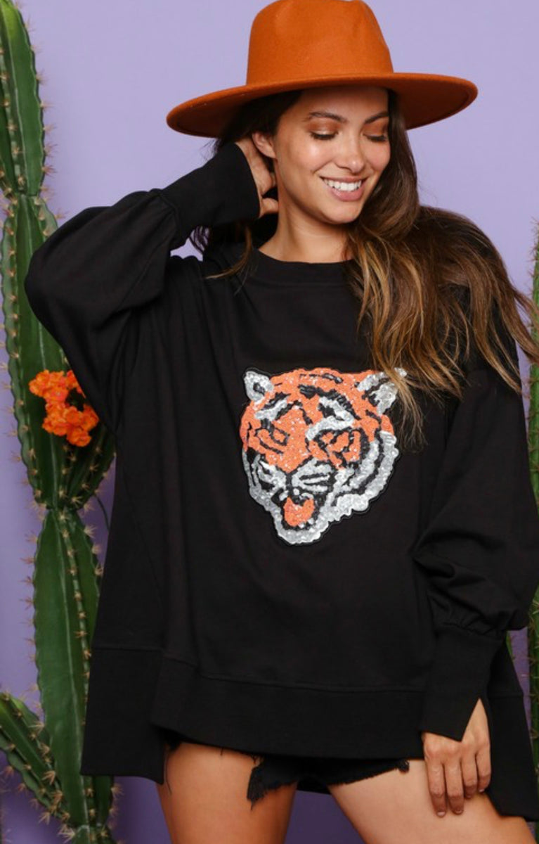 Multi Colored Sequin Tiger Sweatshirt – Cactus Joys
