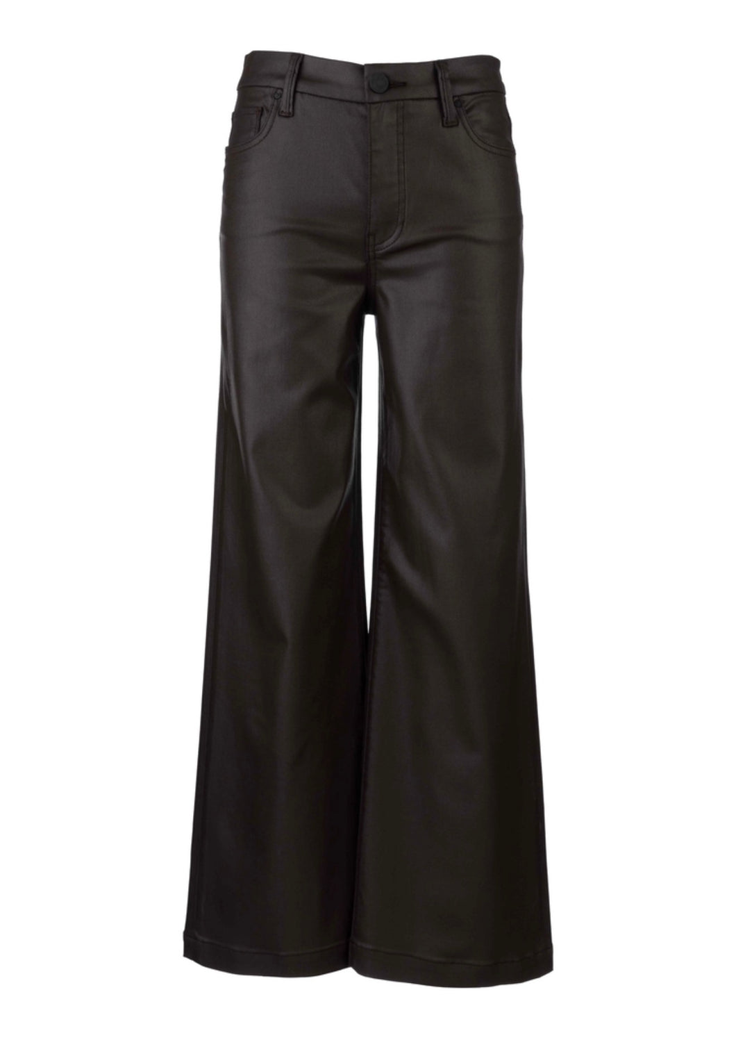 KUT Med High in Chocolate Wide Leg with Wide Hem