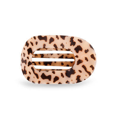 TELETIES - Round Flat Hair Clip | Med. | Blonde Tortoise
