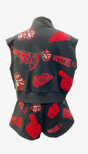 Queen of Sparkles Black & Red Cheers Icon Tank