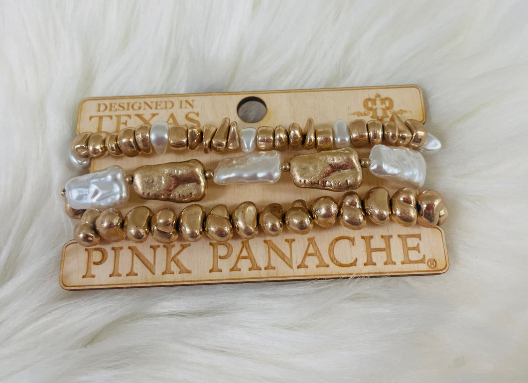 Pink Panache Metallic Stack Bracelets A