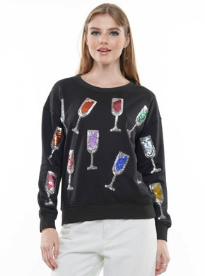 Wine Lover Sequin Top