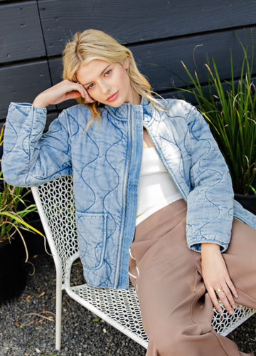 EE:SOME Quilted Denim Jacket