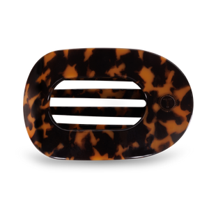 TELETIES - Round Flat Hair Clip | Large | Tortoise