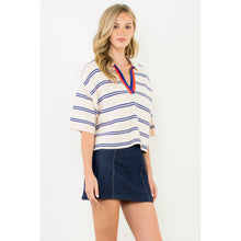 Load image into Gallery viewer, THML - Short Sleeve Striped Knit Top