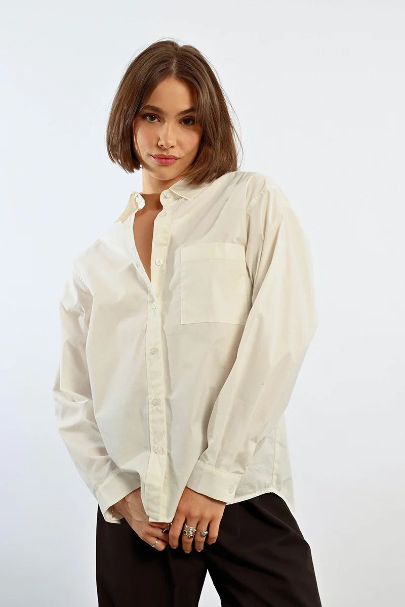 Molly Bracken- White Button Down Shirt