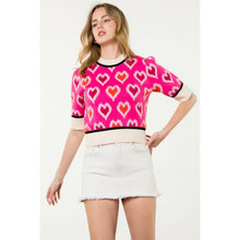 Load image into Gallery viewer, THML - Heart Knit Short Sleeve Top