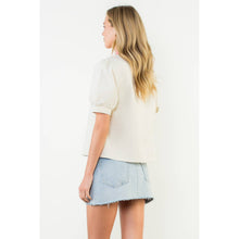 Load image into Gallery viewer, THML - Puff Sleeve Textured V-Neck Top