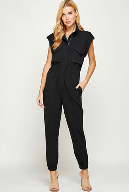 Strut & Bolt Mock Neck Sleeveless Jogger Jumpsuit
