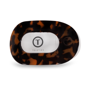 TELETIES - Round Flat Hair Clip | Large | Tortoise