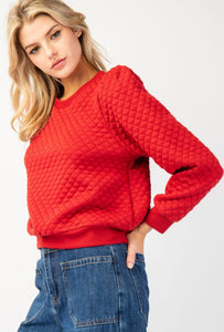 EE:SOME Textured Puff Sleeve top