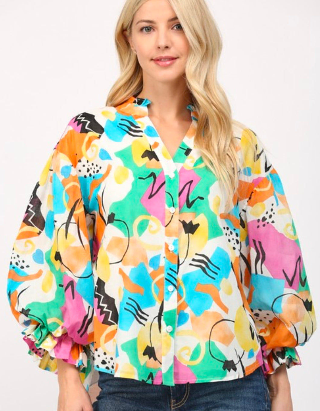 Fate Abstract Print Blouse