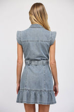 Load image into Gallery viewer, FATE Button Front Washed Denim Dress