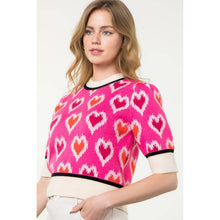 Load image into Gallery viewer, THML - Heart Knit Short Sleeve Top