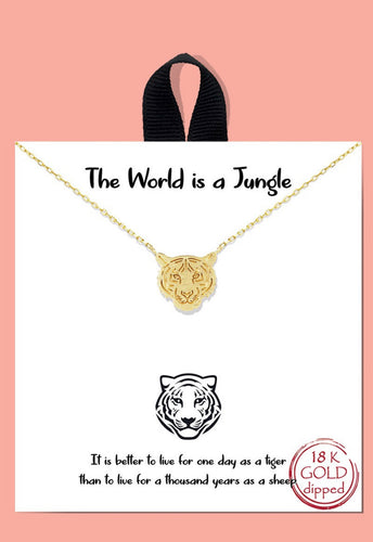 Tiger Head Gold Necklace