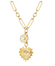 Load image into Gallery viewer, HoopLa Style - LOVE - HEART Celestial Lariat Necklace 14K CZ- Charm