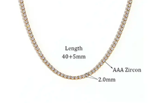 Load image into Gallery viewer, HoopLa Style - Tennis Necklace. Premium PV plated stainless CZ. 