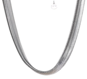 HoopLa Style - Snake Wheat Herringbone Stainless Steel Necklace