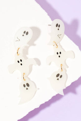 Anarchy Street - Glow In The Dark Triple Ghost Dangle Earrings