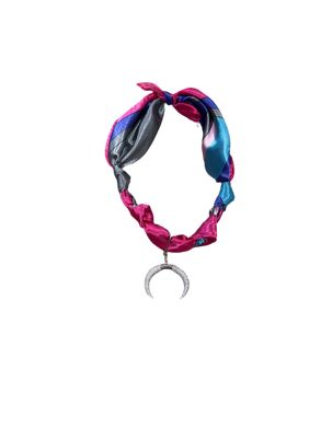 Scarf Necklace with Pave Charm