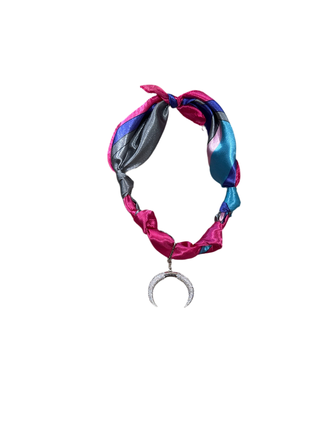 Scarf Necklace with Pave Charm