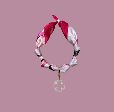 Scarf Necklace with Pave Charm