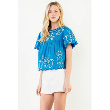 Load image into Gallery viewer, THML - Short Sleeve Embroidery Detailing Top