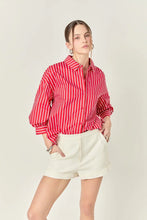 Load image into Gallery viewer, English Factory Red Stripe Balloon Sleeve Shirt
