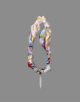 Scarf Necklace with Pave Charm