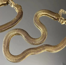 Load image into Gallery viewer, HoopLa Style - Snake Wheat Herringbone Stainless Steel Necklace