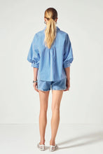 Load image into Gallery viewer, English Factory Blue Stripe Balloon Sleeve Shirt