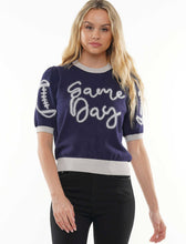 Load image into Gallery viewer, Game Day Sweater Navy/Silver