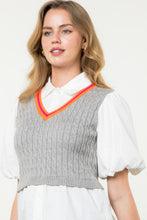 Load image into Gallery viewer, THML Poplin Sleeve Knit Top