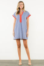 Load image into Gallery viewer, THML Contrast Trim Split Neck Dress