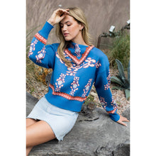 Load image into Gallery viewer, THML - Scarf Neck Print Long Sleeve Sweater