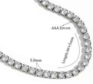 HoopLa Style - Tennis Necklace. Premium PV plated stainless CZ. 