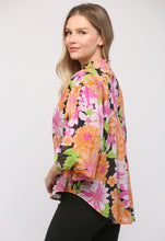 Load image into Gallery viewer, Fate Floral Print Cotton Bubble Sleeve Blouse