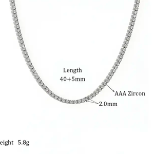 HoopLa Style - Tennis Necklace. Premium PV plated stainless CZ. 