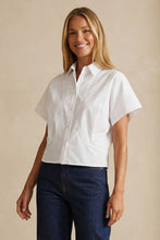 Load image into Gallery viewer, Naked Zebra - Tailored Taffeta Short Sleeve Blouse