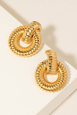 Anarchy Street - Textured Hoop Door Knocker Earrings