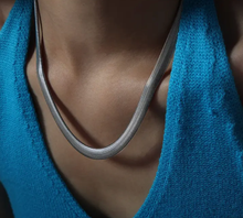 Load image into Gallery viewer, HoopLa Style - Snake Wheat Herringbone Stainless Steel Necklace