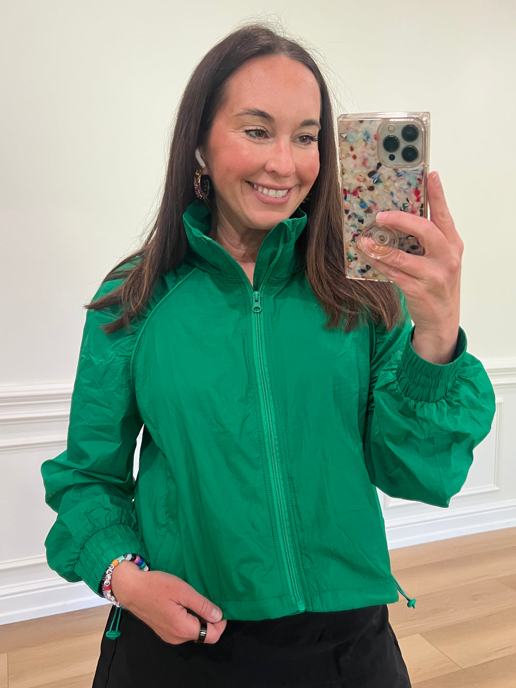 Karlie Solid Sport Jacket in Green