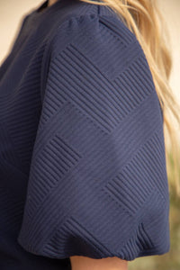 VOY Bubble Short Sleeve Textured Knit Top