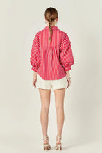 Load image into Gallery viewer, English Factory Red Stripe Balloon Sleeve Shirt