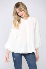 Load image into Gallery viewer, FATE - PUFF SLEEVE BUTTON DOWN SHIRT FT1585