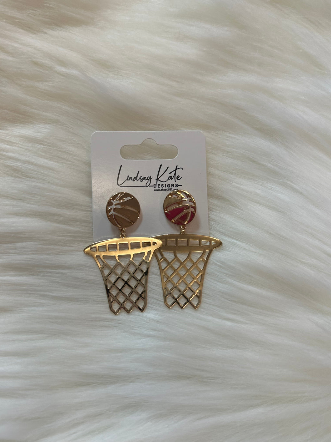 Basketball Earrings Gold