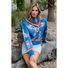 Load image into Gallery viewer, THML - Scarf Neck Print Long Sleeve Sweater