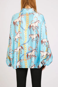 Beulah Style -  Horse Print Blouse
