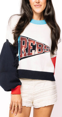 QOS Queen of Sparkles Licensed Ole Miss Pennant Sweater